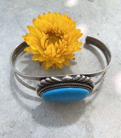 Vintage Silver Turquoise Cuff