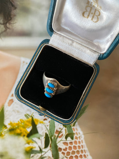 Vintage Triple Turquoise Ring SF