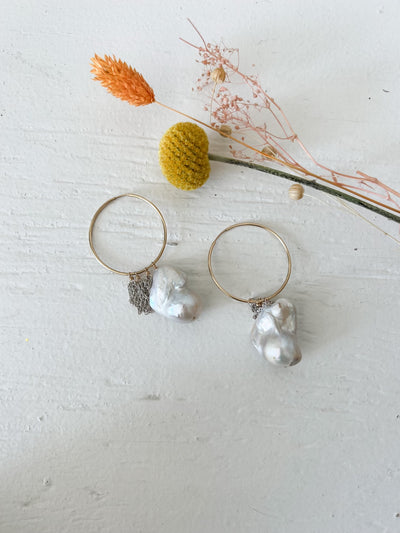 Large Baroque Pearl Dancer Earrings