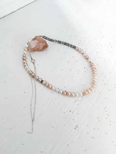 Pearl and Labradorite Necklace