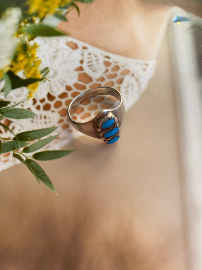 Vintage Triple Turquoise Ring SF