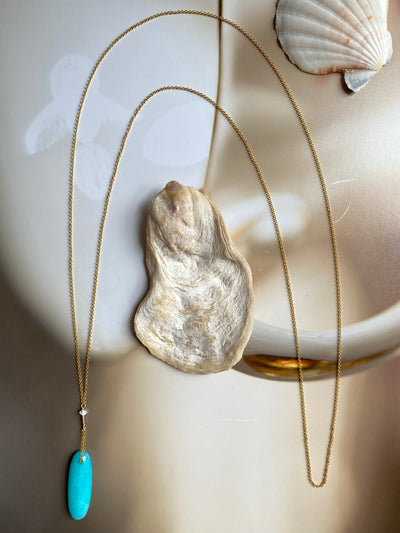 Blue Apatite Drop Necklace