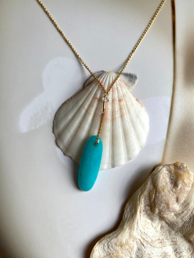 Blue Apatite Drop Necklace
