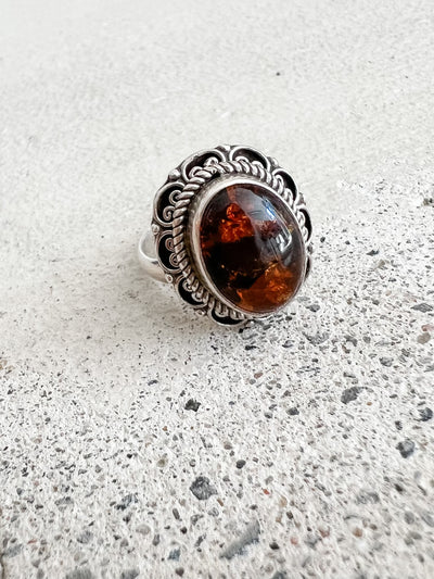 Vintage Amber Statement Ring