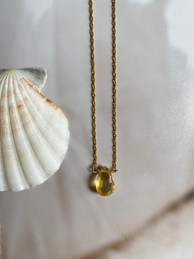 Citrine Teardrop Necklace