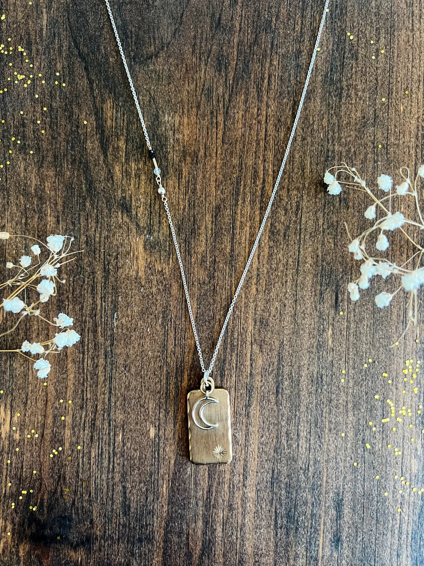 Moon and Star Pendant Necklace