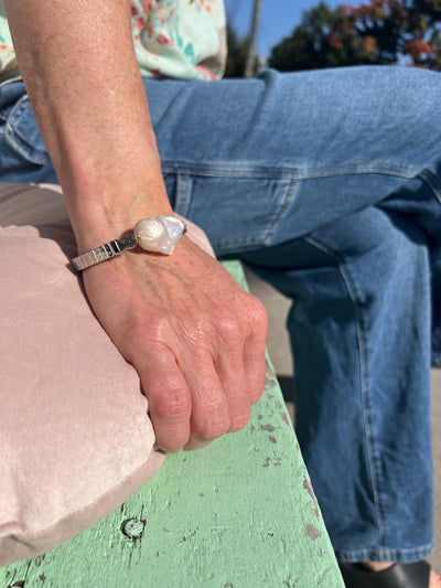 Pearl Heart Watchband Bracelet