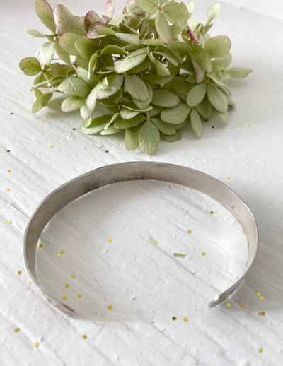 Vintage Silver Floral Cuff Bracelet