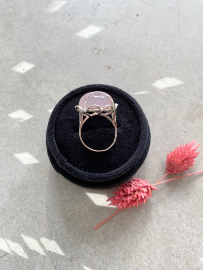 Vintage Silver Rose Quartz Ring