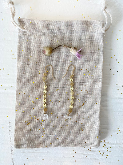 Sparkly Herkimer Drop Earrings