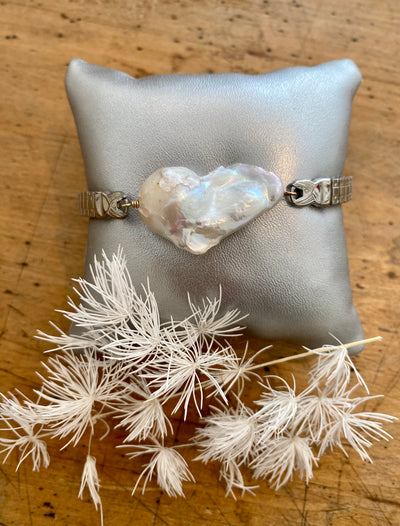 Pearl Heart Watchband Bracelet
