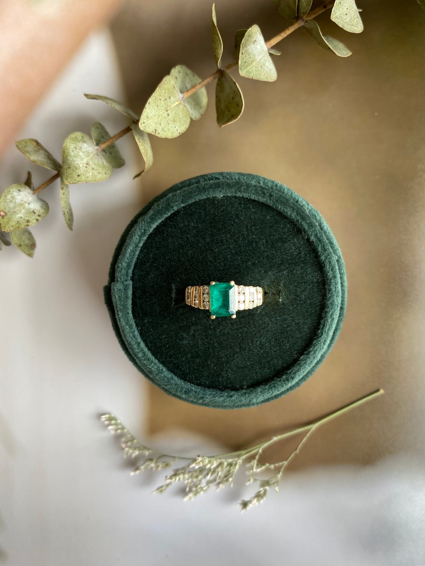 Heirloom Emerald and Diamond Ring