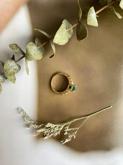 Heirloom Emerald and Diamond Ring