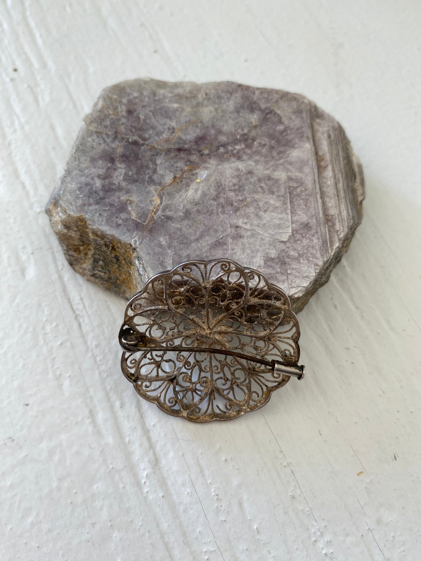 Vintage Filigree Silver Brooch