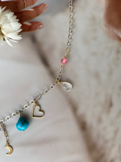 Fiesta Charm & Pearl Necklace