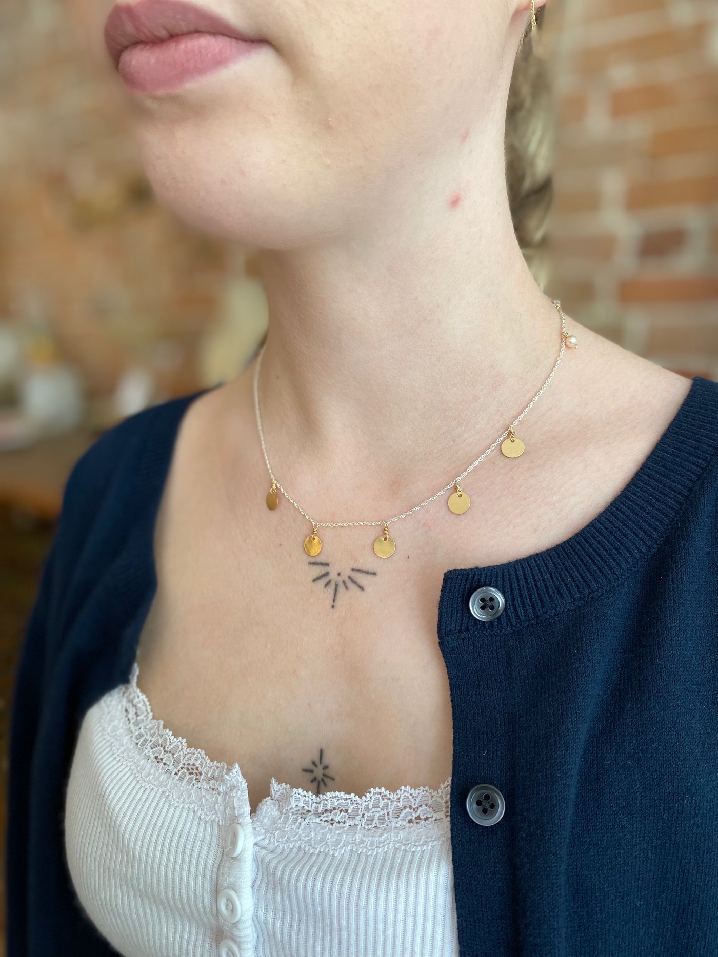 Stampable Gold-Plated Disk Necklace