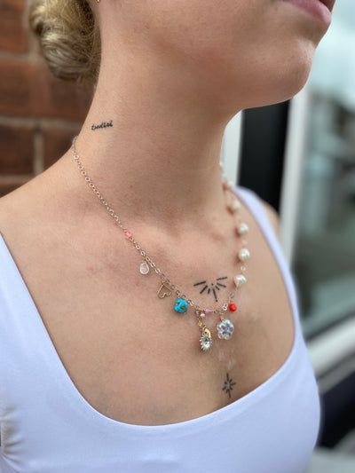 Fiesta Charm & Pearl Necklace