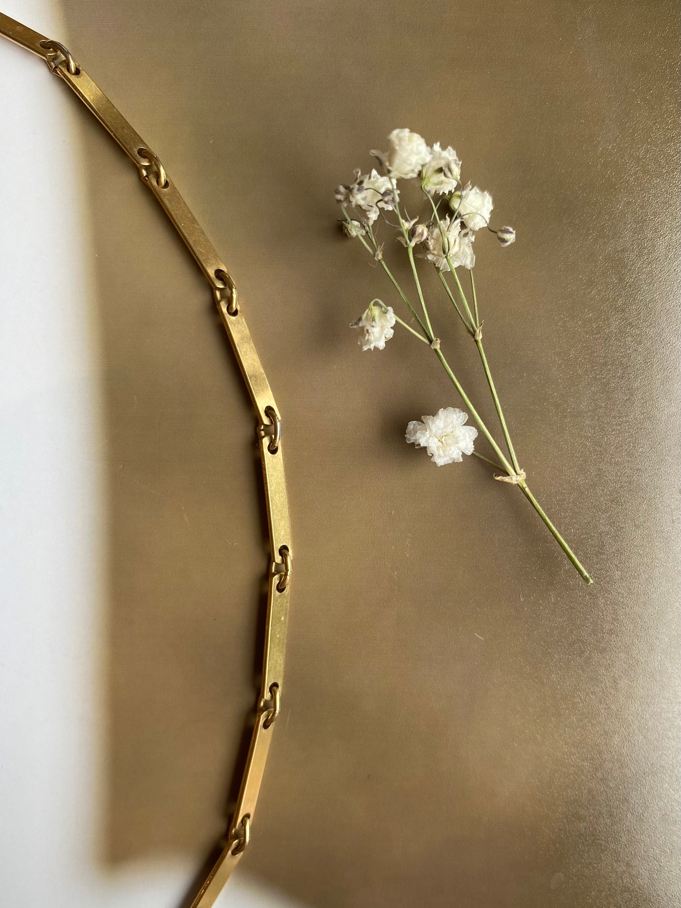 Vintage Brass and Citrine Necklace