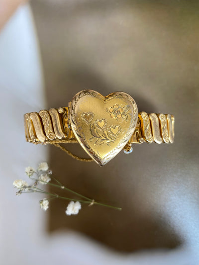 Heart Locket Watchband Bracelet