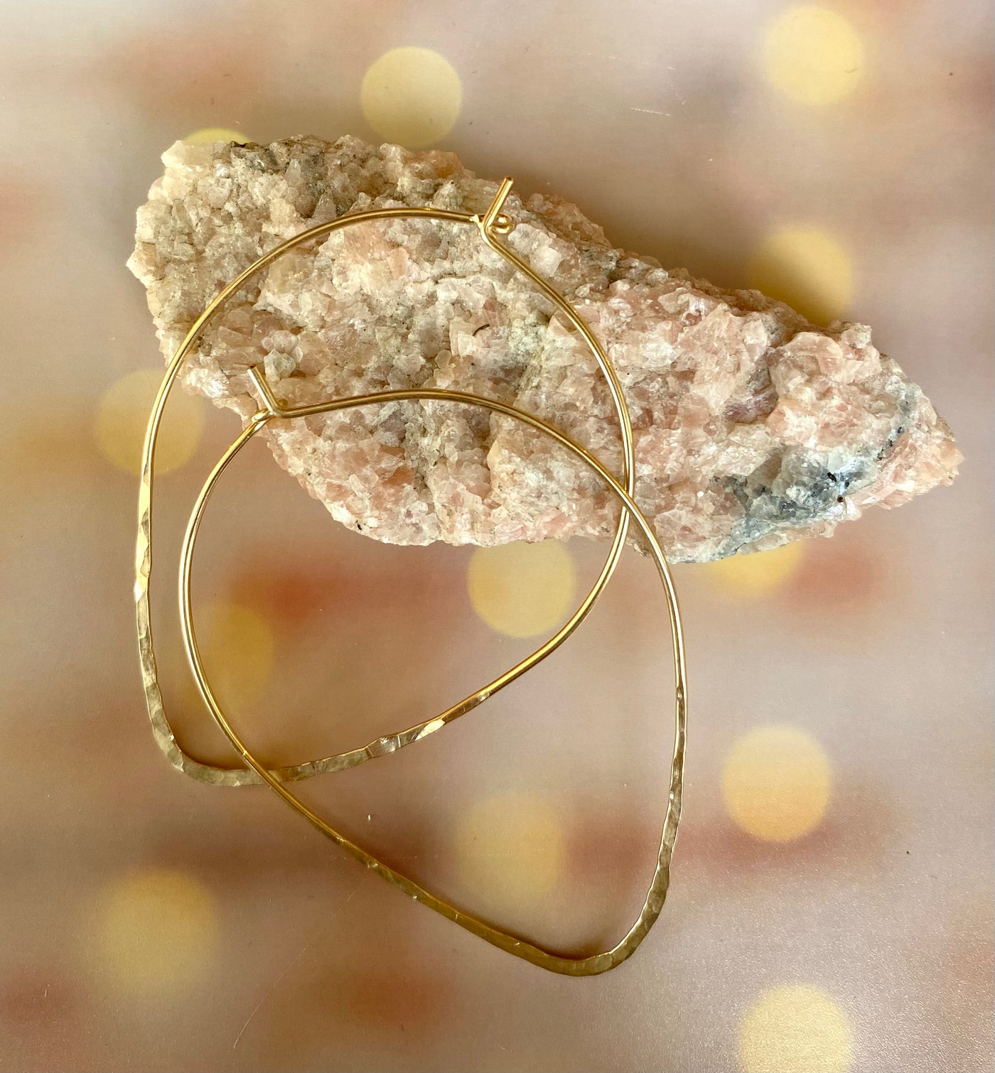Medium Hammered Teardrop Dream Hoops