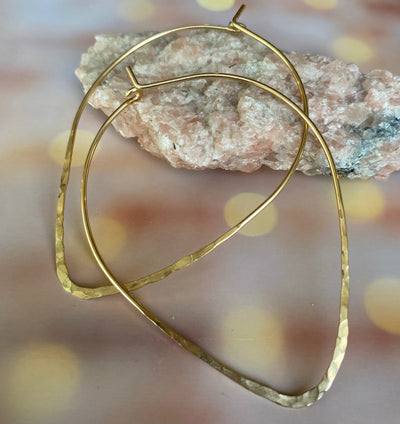 Medium Hammered Teardrop Dream Hoops
