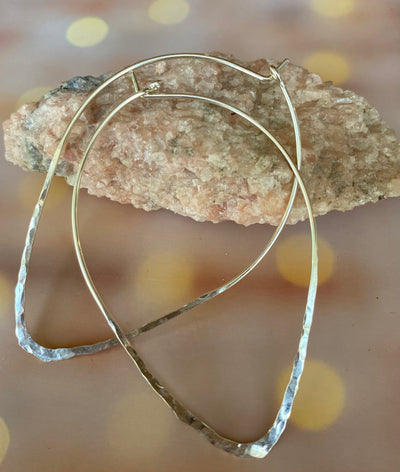 Medium Hammered Teardrop Dream Hoops