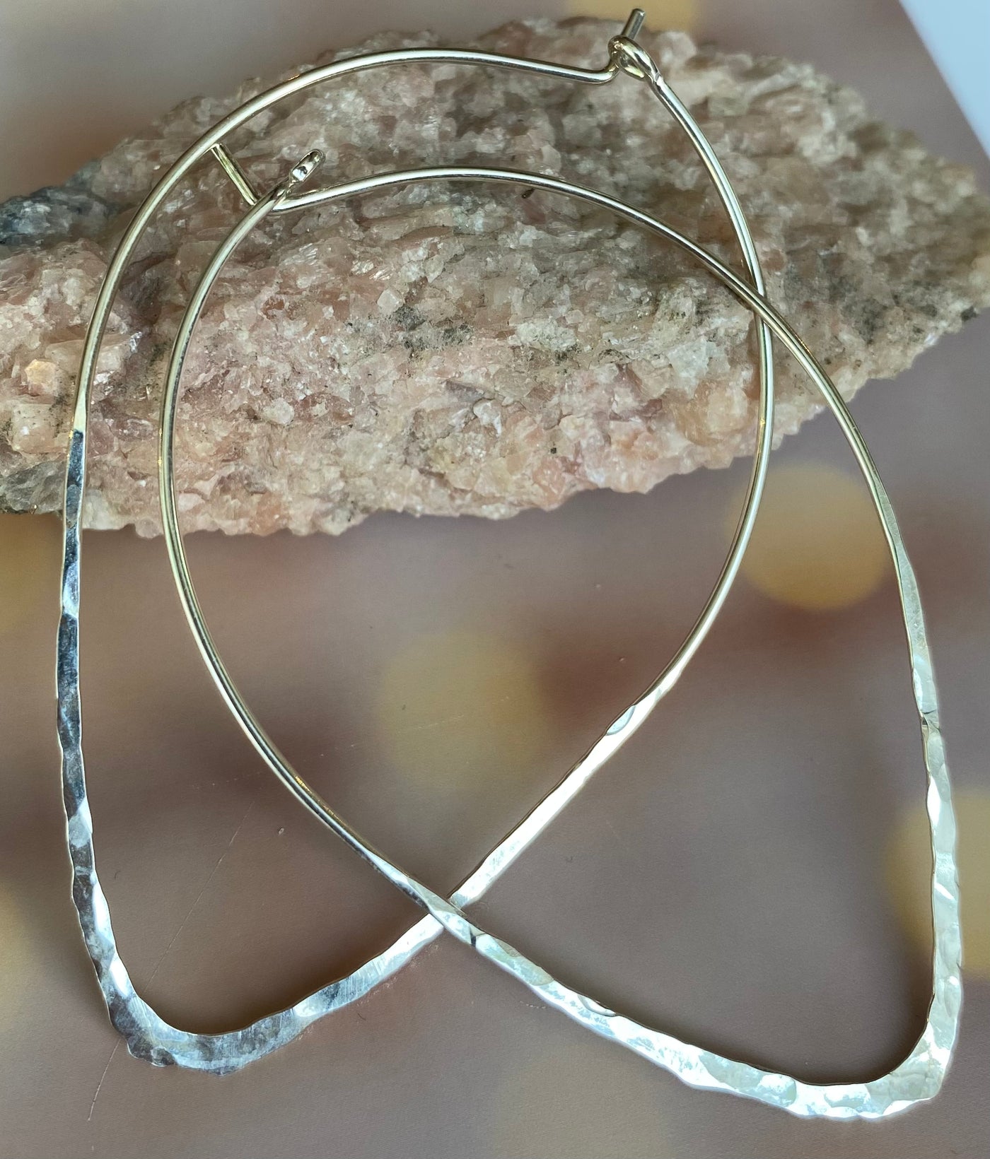 Medium Hammered Teardrop Dream Hoops