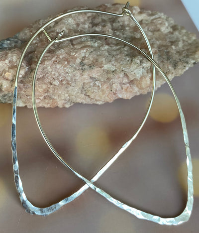 Medium Hammered Teardrop Dream Hoops