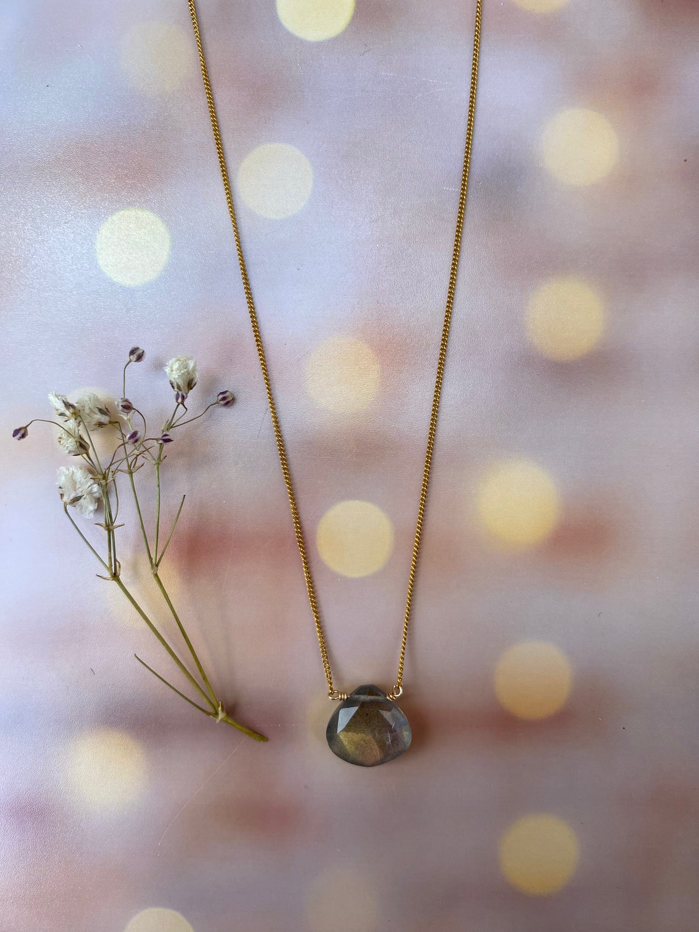 Labradorite Teardrop Pendant Necklace