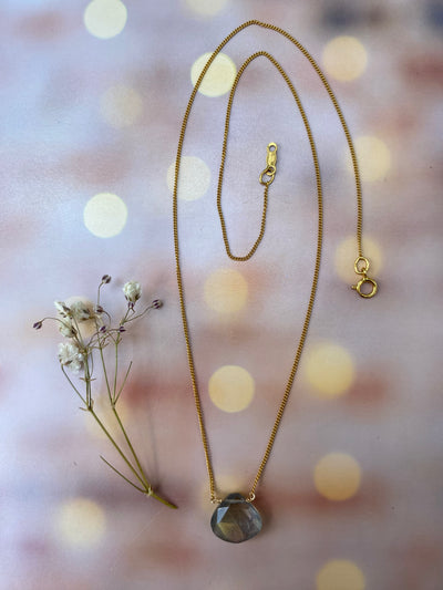 Labradorite Teardrop Pendant Necklace