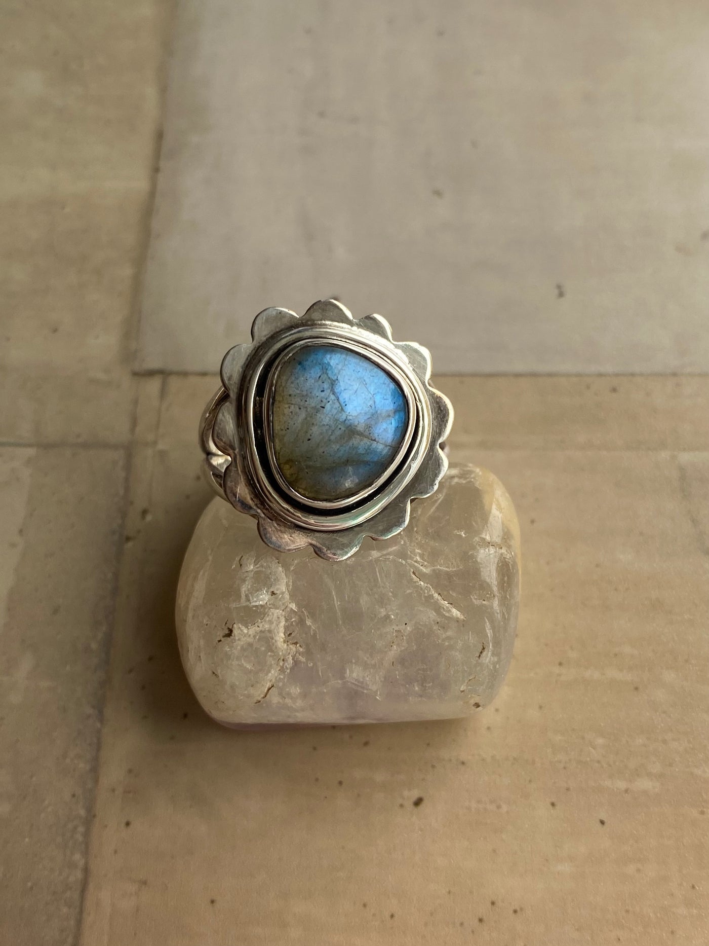 Spectacular Labradorite Vintage Ring