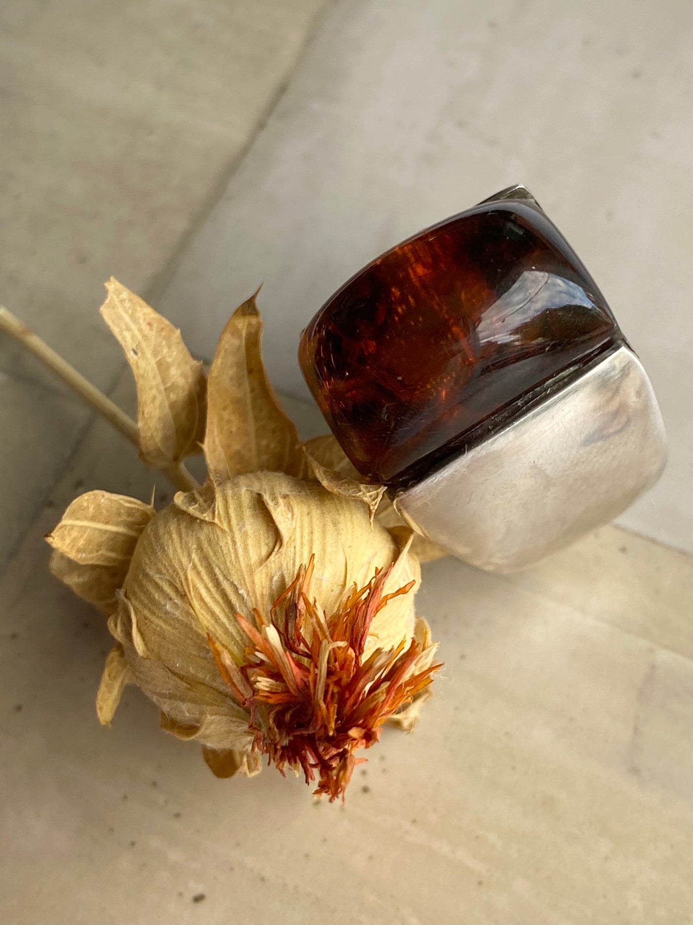 Stunning Vintage Amber Statement Ring