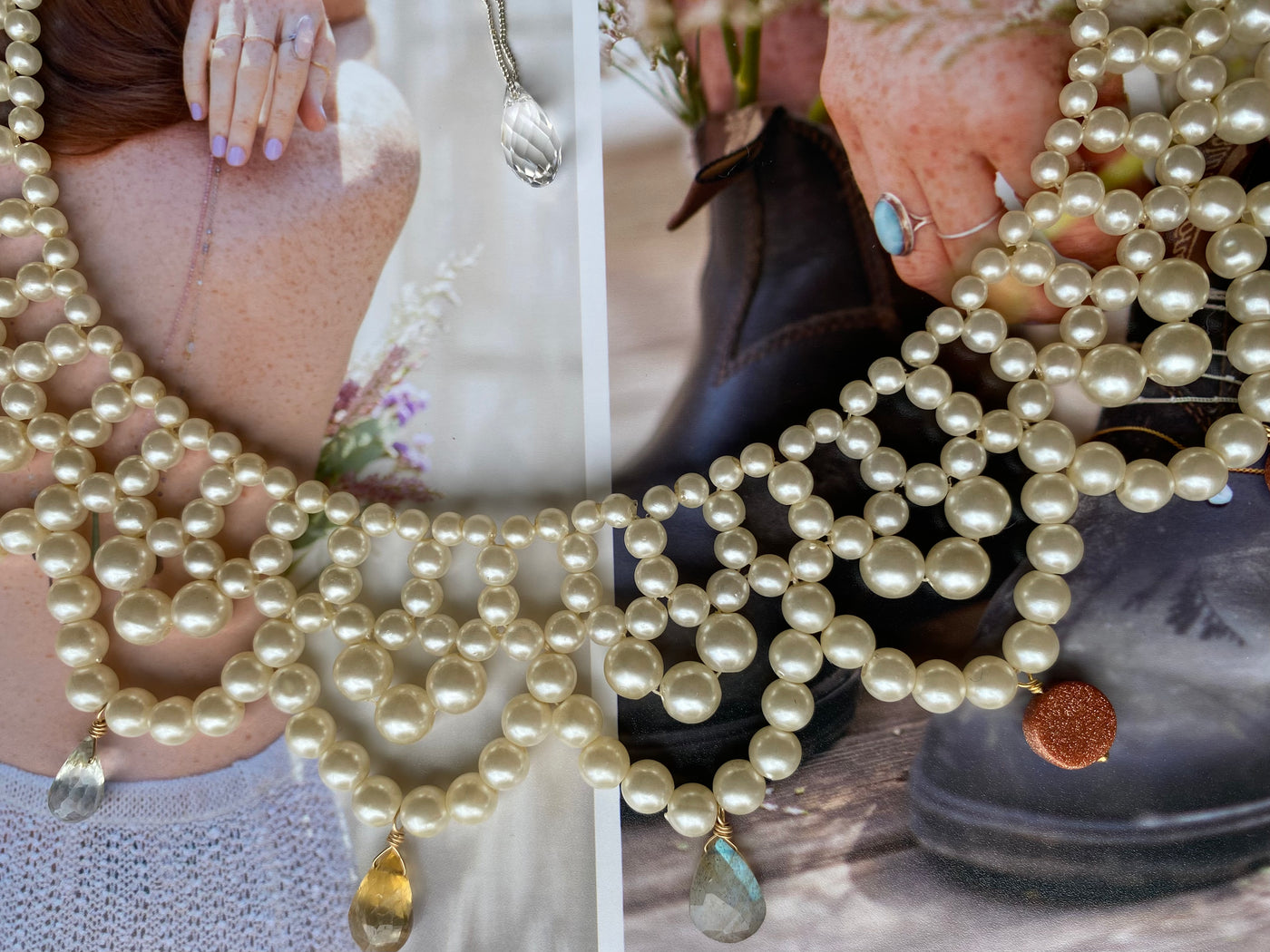 Heirloom Glow Vintage Pearl Collar Necklace