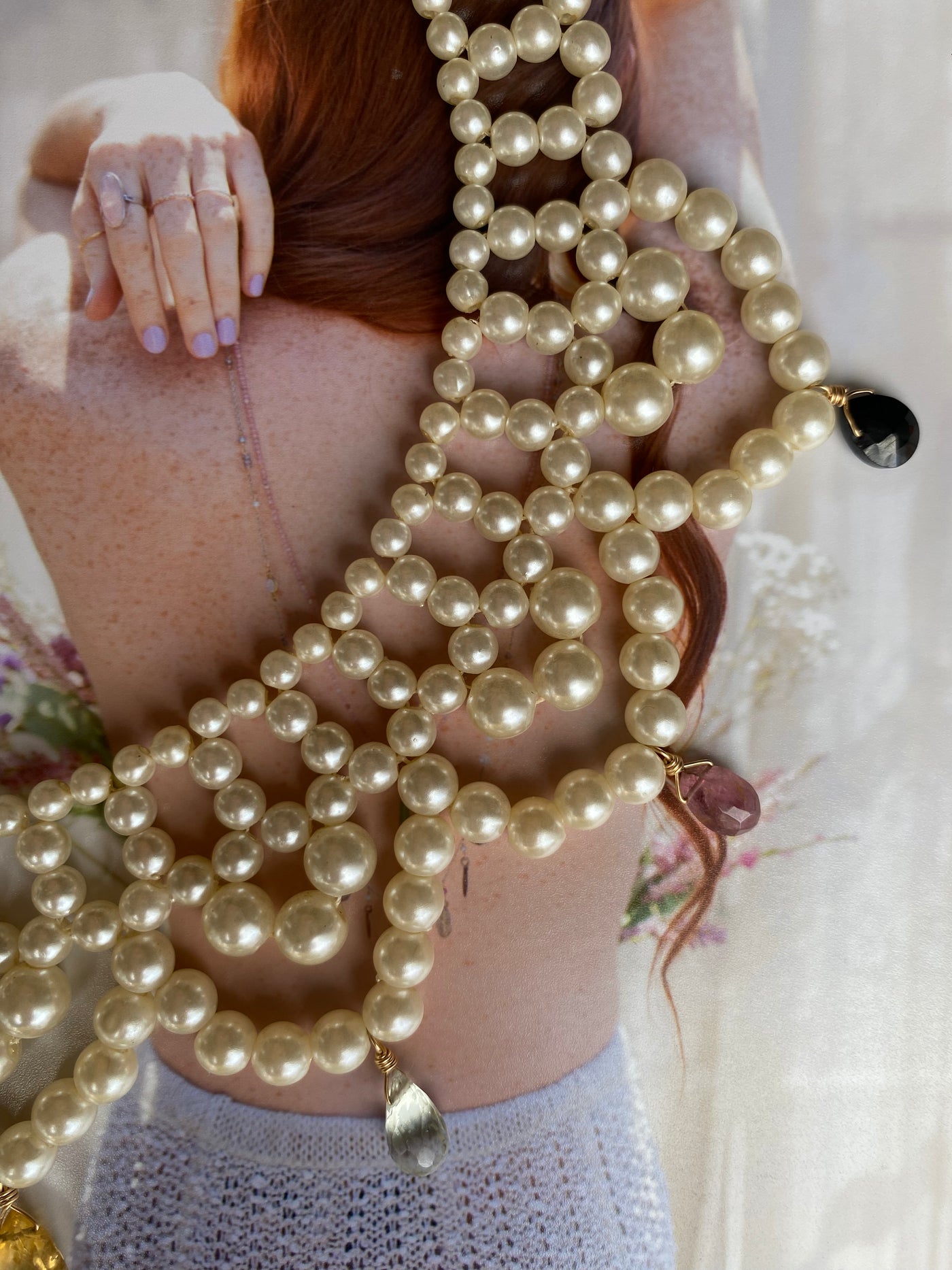 Heirloom Glow Vintage Pearl Collar Necklace