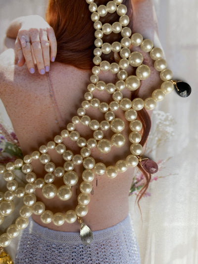 Heirloom Glow Vintage Pearl Collar Necklace