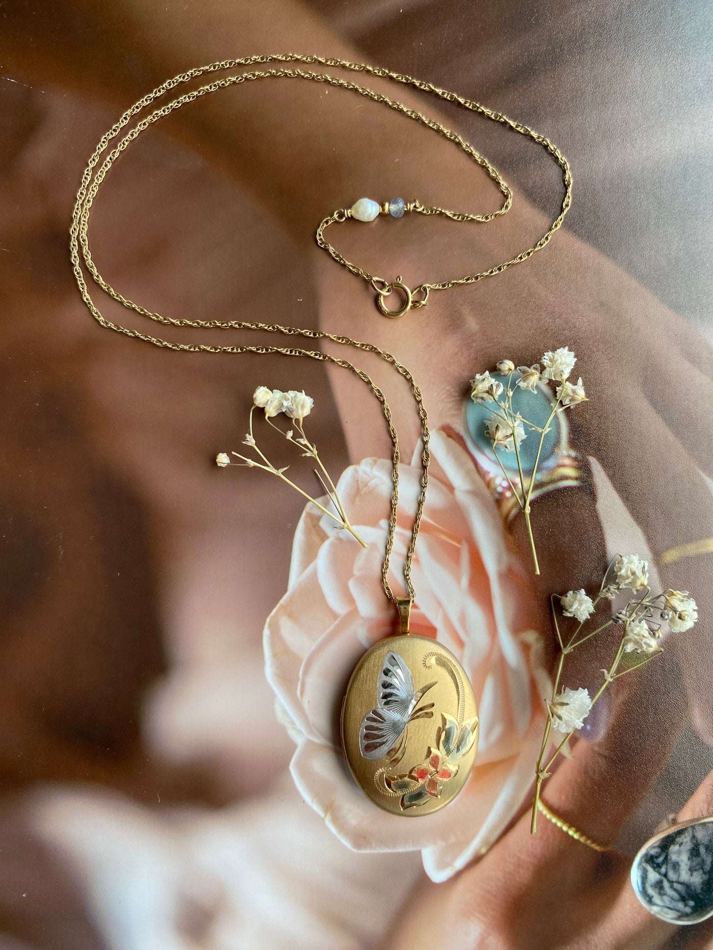 Precious Vintage Hand Engraved Locket Necklace