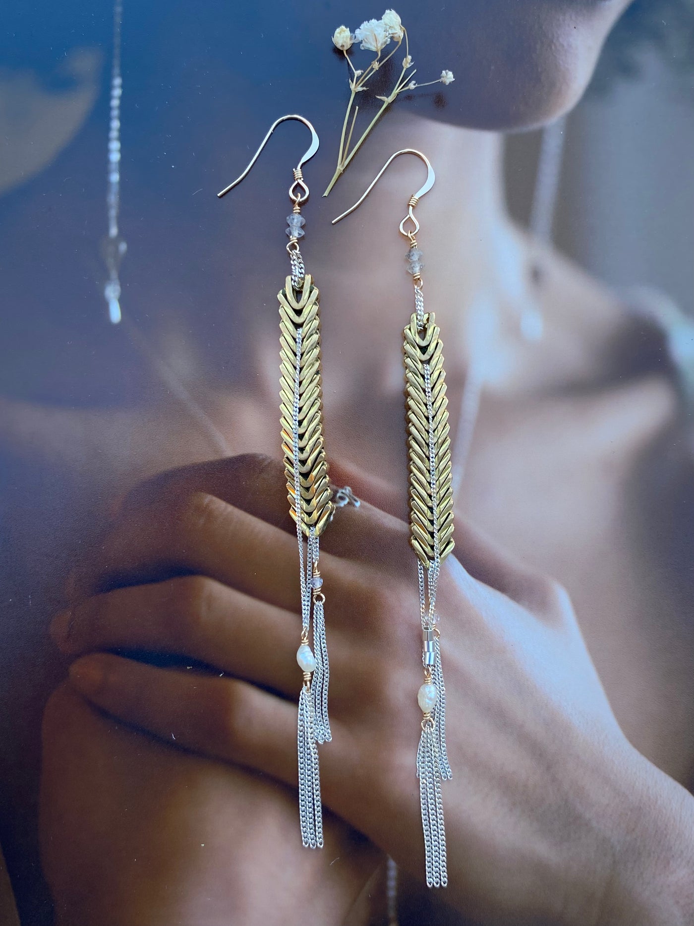 The Golden Cascade Earrings