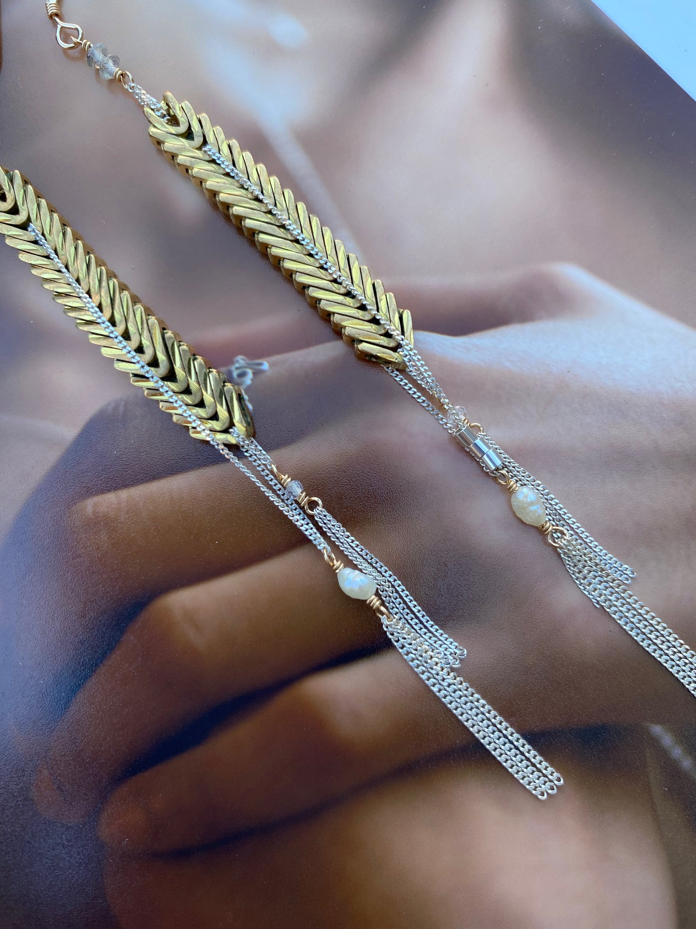 The Golden Cascade Earrings