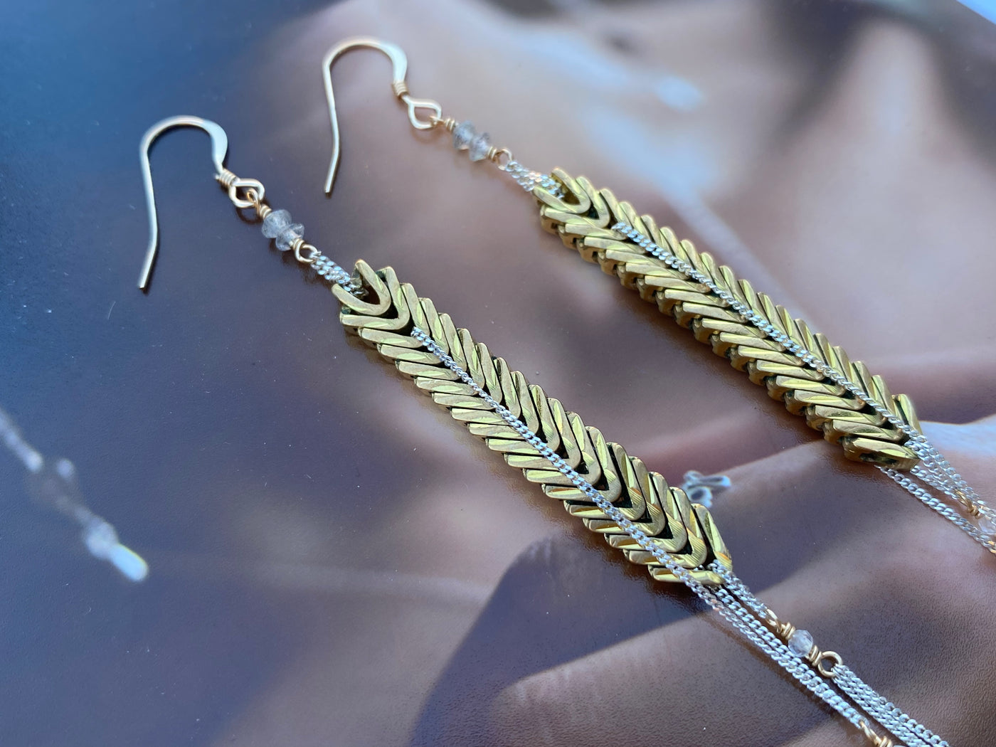 The Golden Cascade Earrings