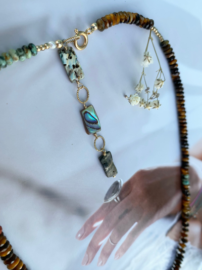 Tiger Eye and Turquoise Stunning Necklace