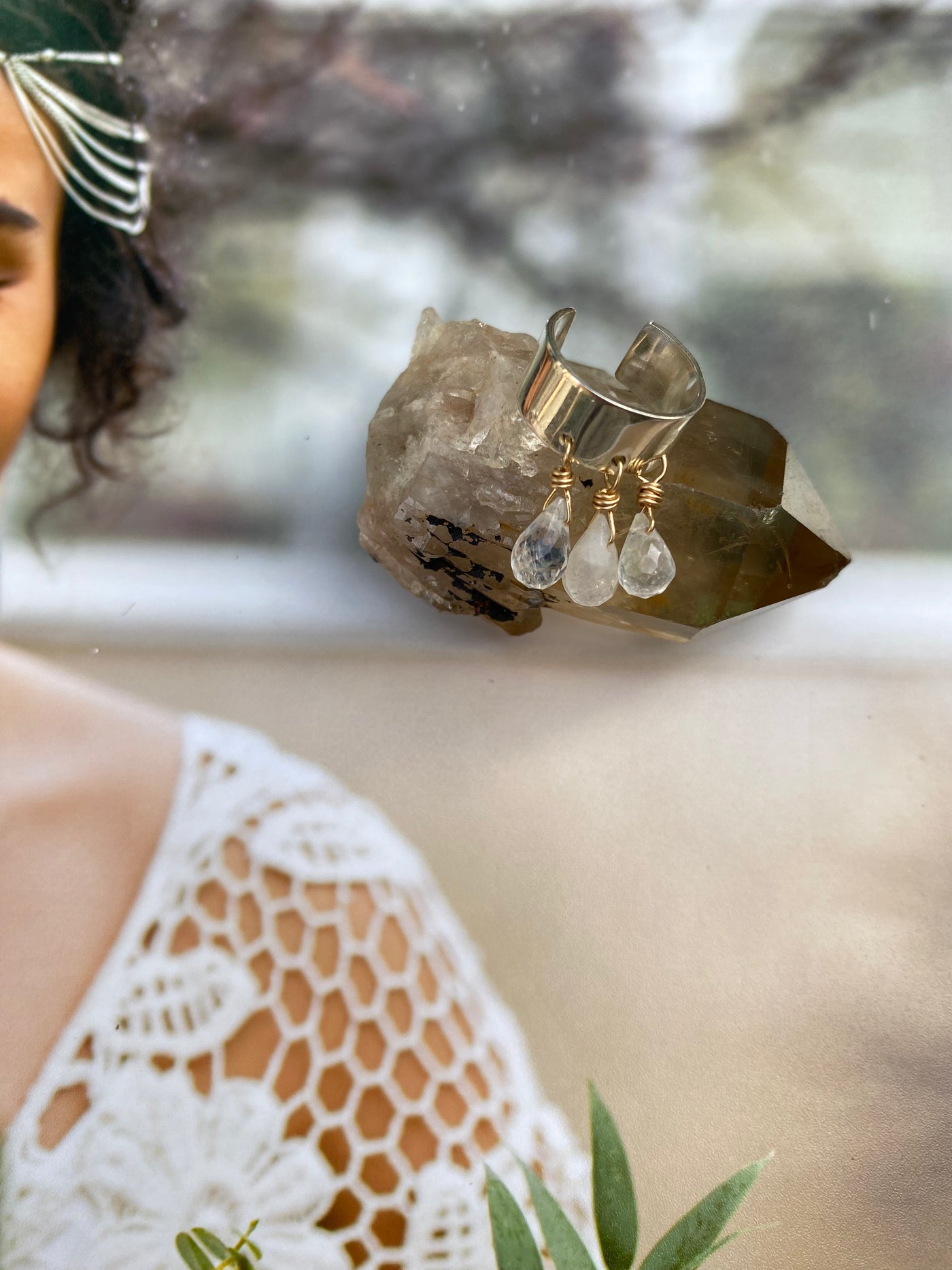 The Crystal Cascade Ear Cuff