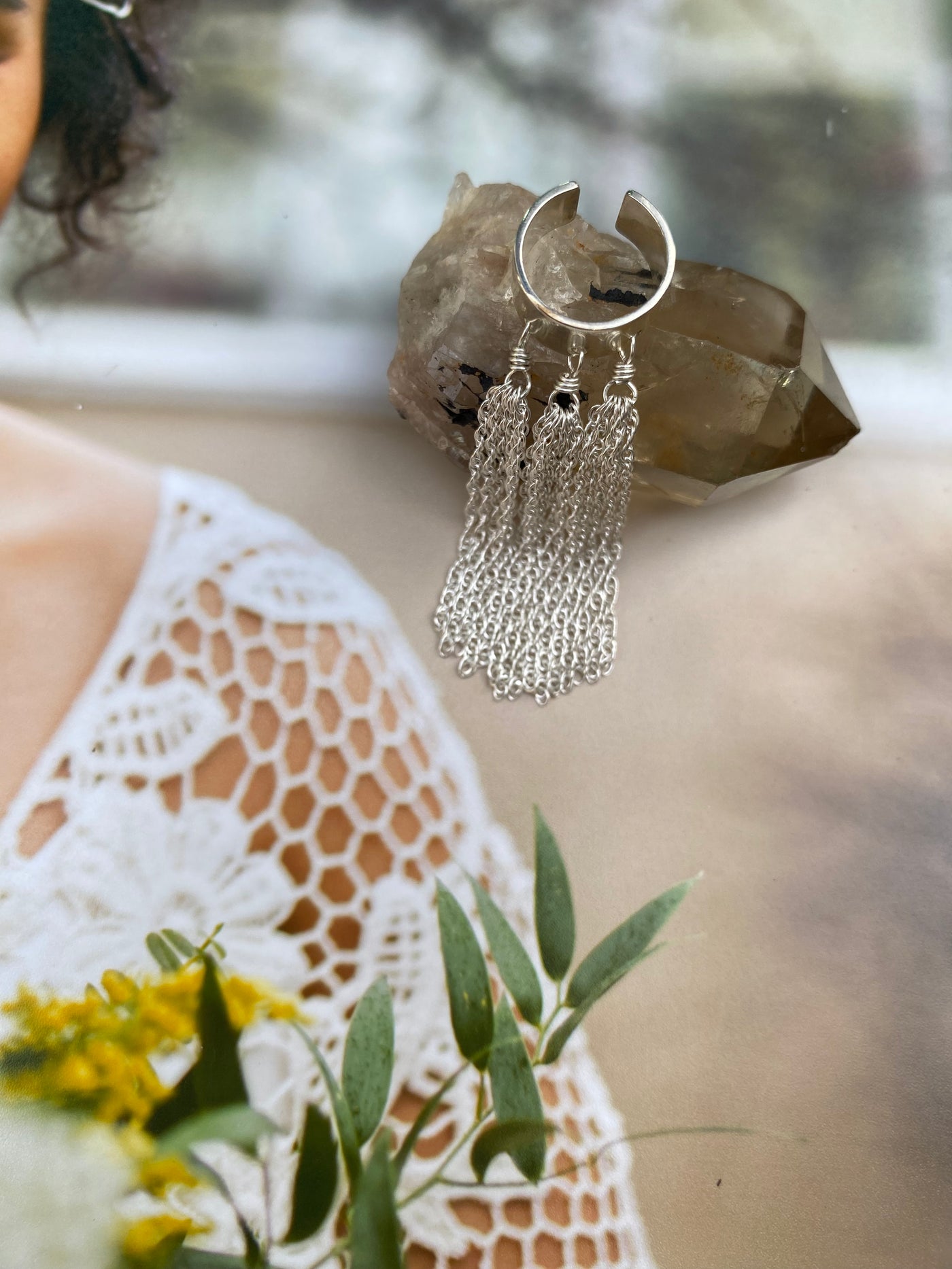 The Silver Fringe Ear Cuff