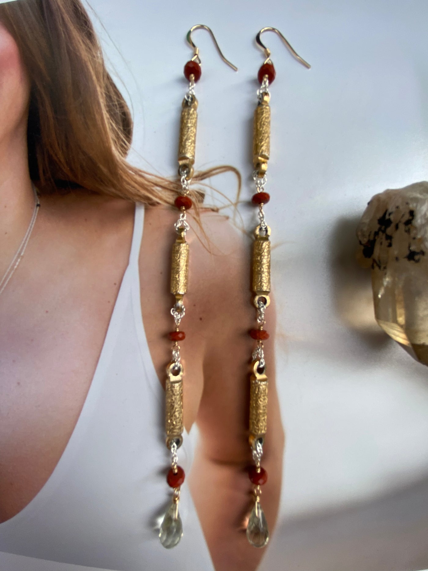 Golden Ember Drop Earrings