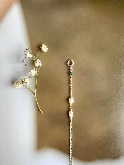 Jade & Moonstone Teardrop Anklet