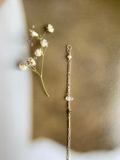 Jade & Moonstone Teardrop Anklet