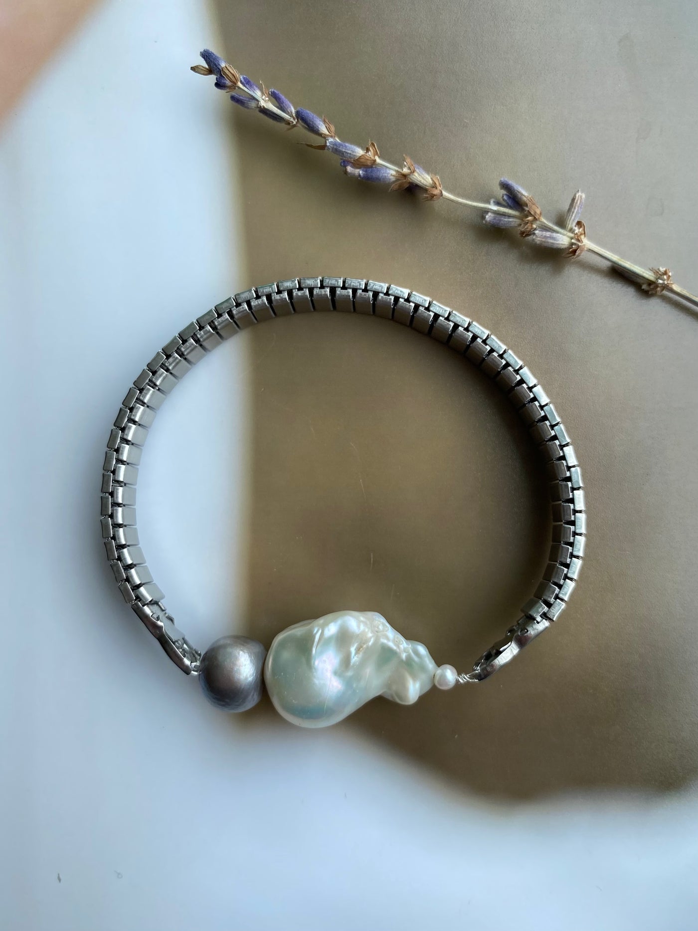 Dark Pearl Watchband Bracelet