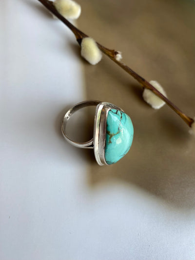 Vintage Turquoise Teardrop Ring