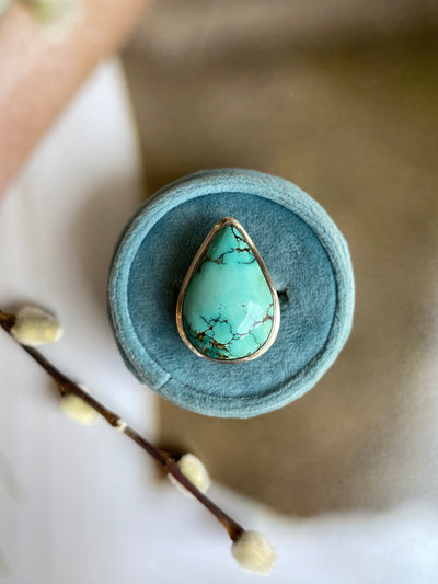 Vintage Turquoise Teardrop Ring