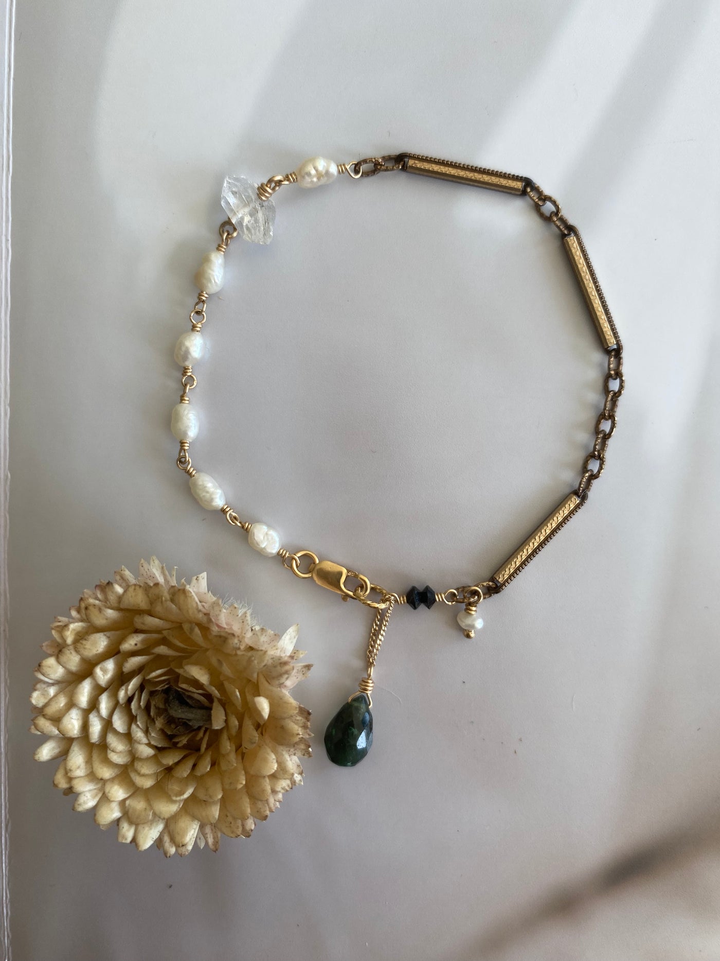 Vintage Chain and Pearl Bracelet