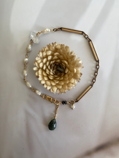 Vintage Chain and Pearl Bracelet
